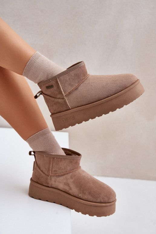 Baixo Botas de neve com uma plataforma Big Star OO274A100 bege Baixo Botas de neve com uma plataforma Big Star OO274A100 bege