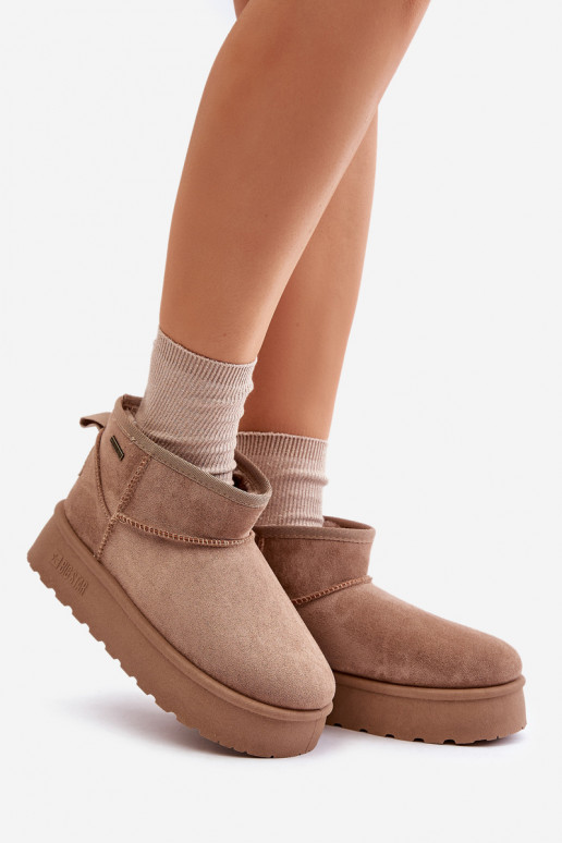 Baixo Botas de neve com uma plataforma Big Star OO274A100 bege Baixo Botas de neve com uma plataforma Big Star OO274A100 bege