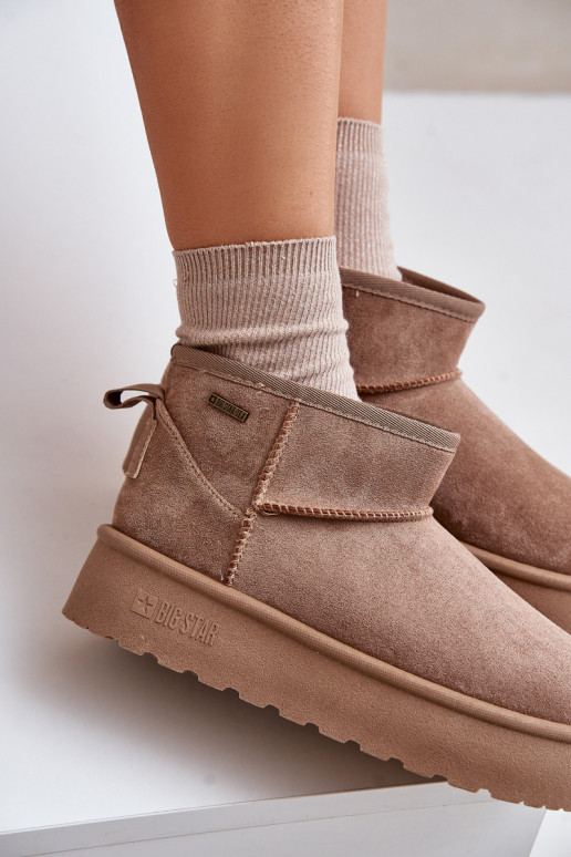 Baixo Botas de neve com uma plataforma Big Star OO274A100 bege Baixo Botas de neve com uma plataforma Big Star OO274A100 bege