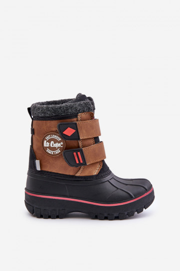 Botas de neve Infantil com fixadores adesivos Lee Cooper LCJ-24-44-2864K cor marrom 2