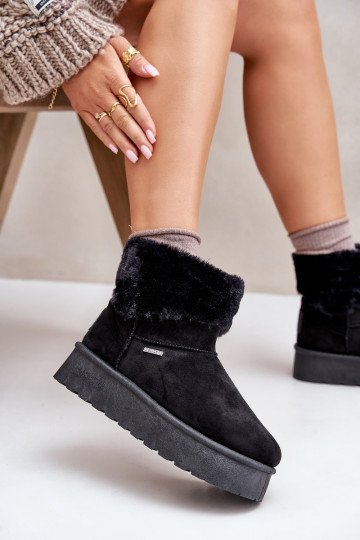 Botas de neve com uma plataforma com um casaco de pele Big Star OO274A108 cor preta 2