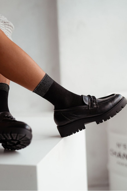 Meias femininas BaParaełniane Z LurekCorujasm Ściągaczem cor preta Meias femininas BaParaełniane Z LurekCorujasm Ściągaczem cor preta