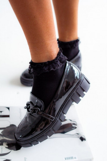 Meias Feminino BaParaełniane com renda cor preta