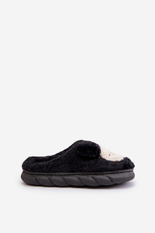 esquentar com um casaco de pele Chinelos Feminino cor preta Jozelinetta esquentar com um casaco de pele Chinelos Feminino cor preta Jozelinetta