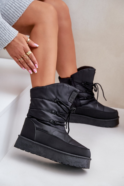 Botas de neve com uma plataforma Casal o castelo Big Star OO274884 cor preta Botas de neve com uma plataforma Casal o castelo Big Star OO274884 cor preta