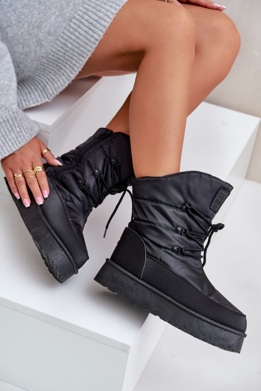 Botas de neve com uma plataforma Casal o castelo Big Star OO274884 cor preta Botas de neve com uma plataforma Casal o castelo Big Star OO274884 cor preta