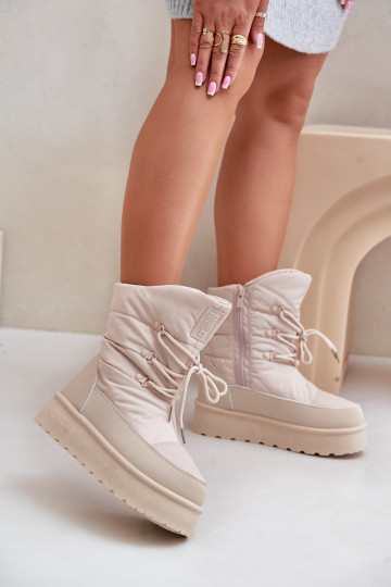 Botas de neve com uma plataforma Casal o castelo Big Star OO274885 bege 2