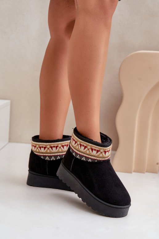 Botas de neve Feminino com escritos com uma plataforma cor preta Avatharia Botas de neve Feminino com escritos com uma plataforma cor preta Avatharia