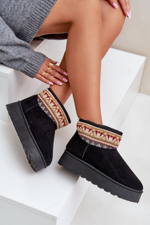 Botas de neve Feminino com escritos com uma plataforma cor preta Avatharia Botas de neve Feminino com escritos com uma plataforma cor preta Avatharia