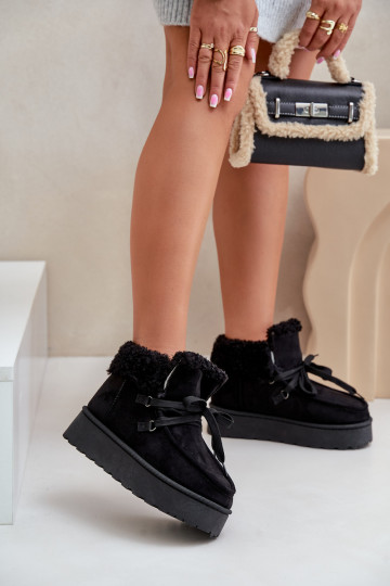 Botas de neve Feminino com uma plataforma com um casaco de pele Typu Branek cor preta Ciabellae 2