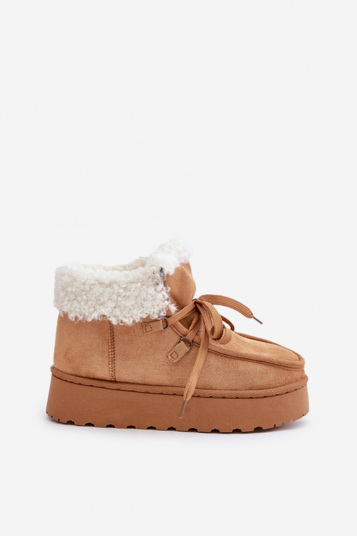 Botas de neve Feminino com uma plataforma com um casaco de pele Typu Branek cor marrom Ciabellae