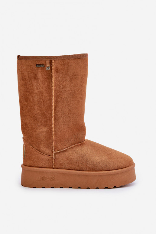 Alto Botas de neve com uma plataforma Big Star OO274893 cor marrom