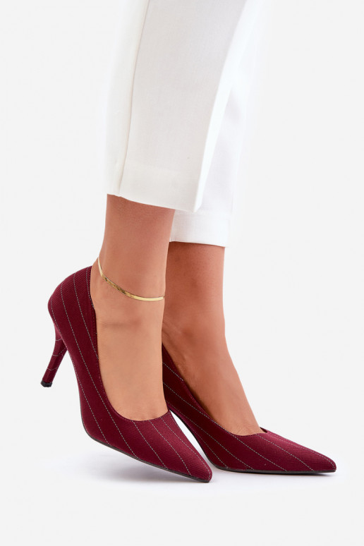  sapatos de salto alto Feminino com listras Borgonha Tifidra