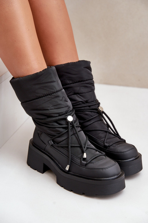 Botas de neve Feminino com uma plataforma E saltos baixos cor preta Seandriel Botas de neve Feminino com uma plataforma E saltos baixos cor preta Seandriel