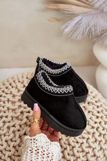 Botas de neve para criança com plataforma, isoladas com pelo no interior, em preto Vilabria