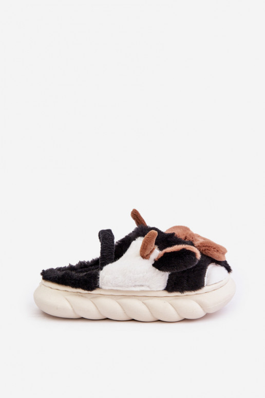 Infantil com um casaco de pele Chinelos Com um tema KroParay cor preta Tamorrin Infantil com um casaco de pele Chinelos Com um tema KroParay cor preta Tamorrin