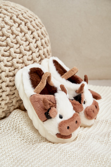 Infantil com um casaco de pele Chinelos Com um tema KroParay cor marrom Tamorrin 2