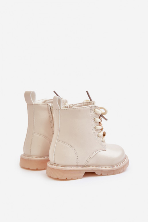 aquecimento Botas Infantil Com Urso Casal o castelo bege Enchanta