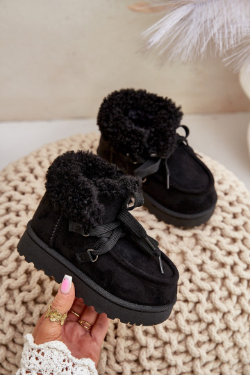 Botas de neve Botas Infantil aquecimento com pelo por dentro cor preta Adelane