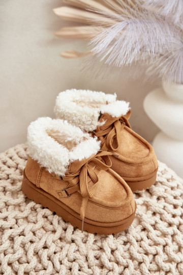 Botas de neve Botas Infantil aquecimento com pelo por dentro cor marrom Adelane 2