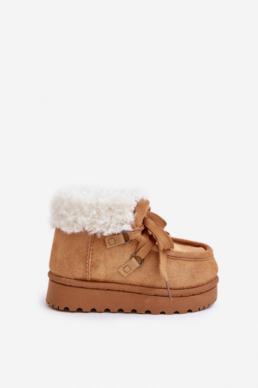 Botas de neve Botas Infantil aquecimento com pelo por dentro cor marrom Adelane