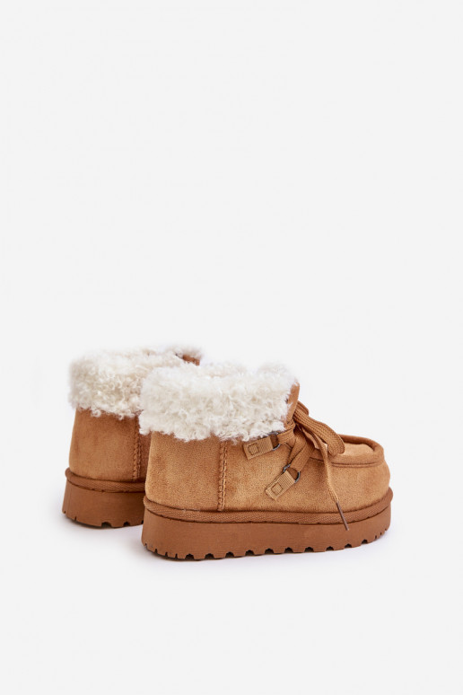 Botas de neve Botas Infantil aquecimento com pelo por dentro cor marrom Adelane