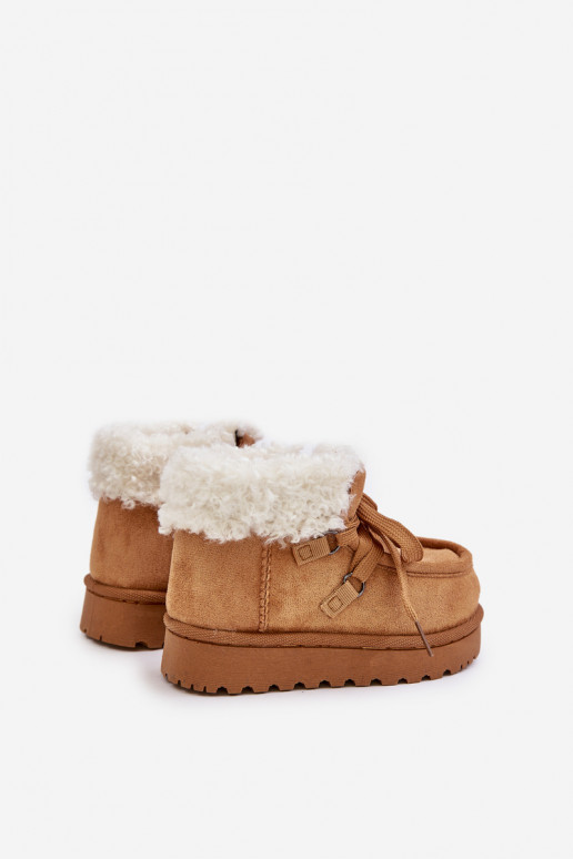Botas de neve Botas Infantil aquecimento com pelo por dentro cor marrom Adelane