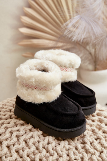 Botas de neve Botas Infantil com um casaco de pele I Um exemplo cor preta Melefia 2
