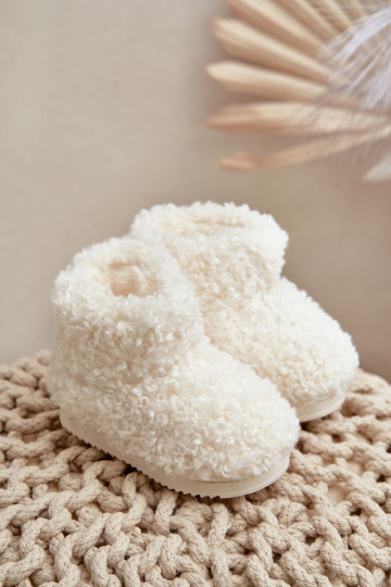 Botas Botas de neve Infantil com um casaco de pele Typu Baranek cor de marfim Mevael 2