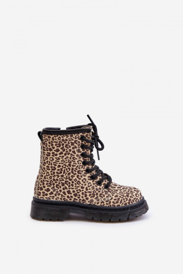 aquecimento Botas Infantil com padrões de pele de leopardo bege Nelanna 2