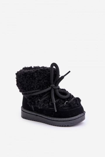 esquentar Botas Botas de neve Infantil com alças cor preta Asija 2