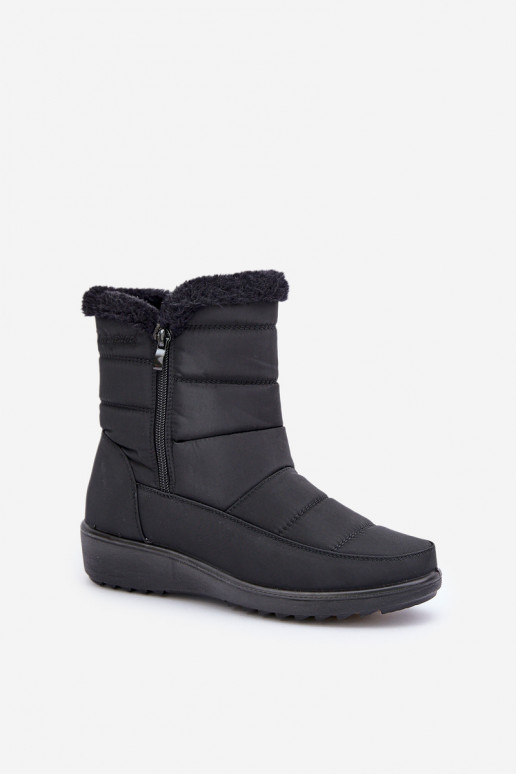 Botas de neve Feminino Casal o castelo com um casaco de pele cor preta Fiorittia