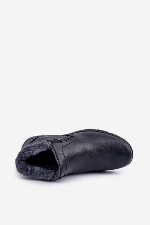 aquecimento para homens Botas de couro ecológico cor preta Daniello aquecimento para homens Botas de couro ecológico cor preta Daniello