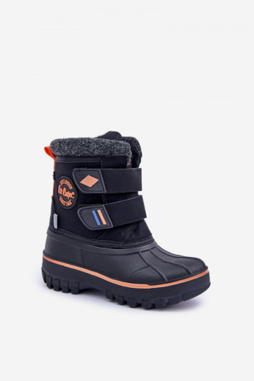 Botas de neve Infantil com fixadores adesivos Lee Cooper LCJ-24-44-2865K cor preta