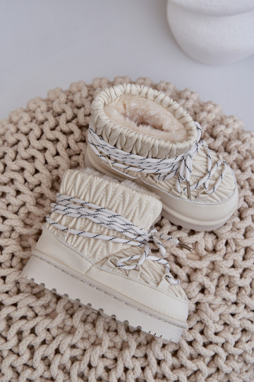 Botas de neve Infantil aquecimento Grubym com pelo por dentro cor de marfim Habilitadostira 2