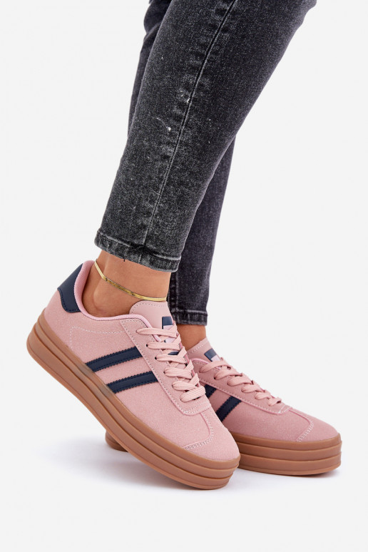 À modalo de tênis Feminino com uma plataforma cor rosa Egelia À modalo de tênis Feminino com uma plataforma cor rosa Egelia