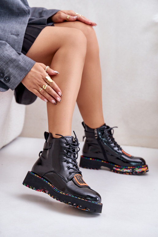 Botas altas envernizadas pretas e aquecidas Artiker