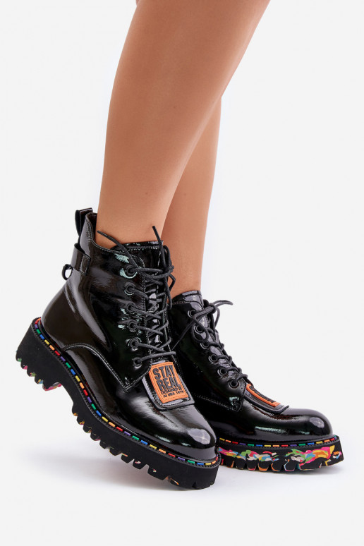 Botas altas envernizadas pretas e aquecidas Artiker