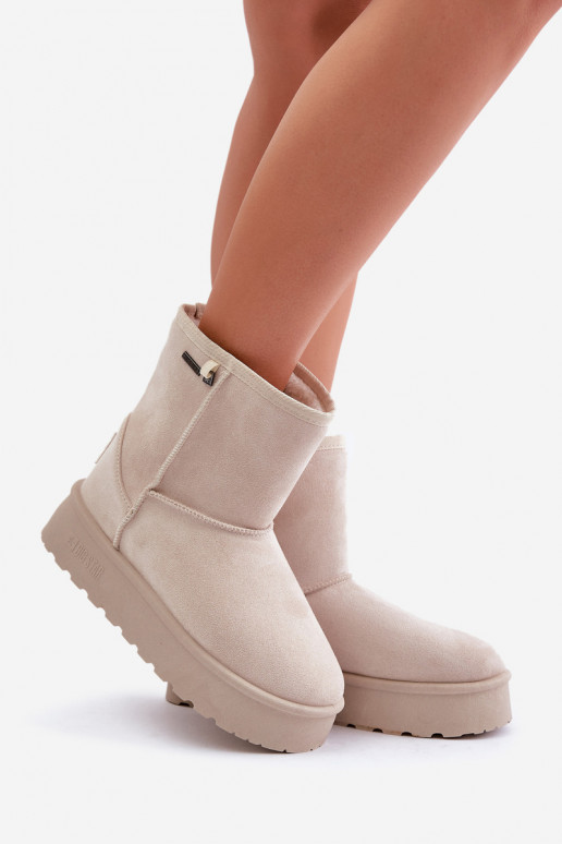 Alto Botas de neve Feminino com uma plataforma Big Star OO274897 cor de marfim Alto Botas de neve Feminino com uma plataforma Big Star OO274897 cor de marfim