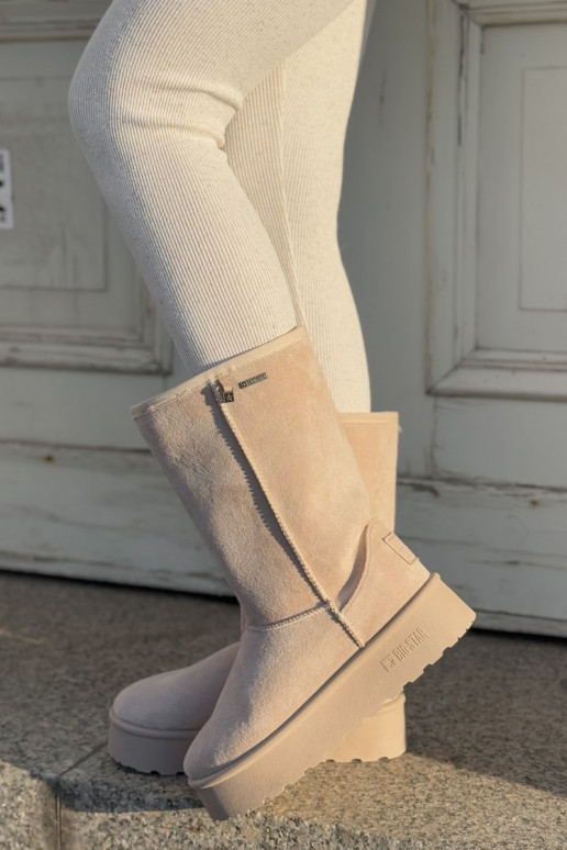 Alto Botas de neve com uma plataforma Big Star OO274894 cor de marfim