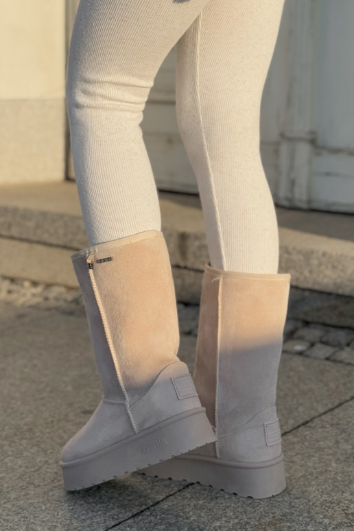 Alto Botas de neve com uma plataforma Big Star OO274894 cor de marfim