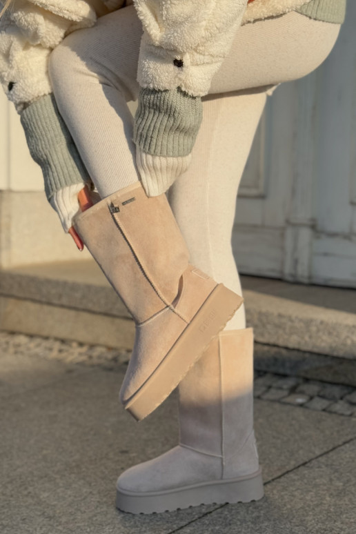 Alto Botas de neve com uma plataforma Big Star OO274894 cor de marfim