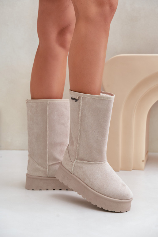 Alto Botas de neve com uma plataforma Big Star OO274894 cor de marfim