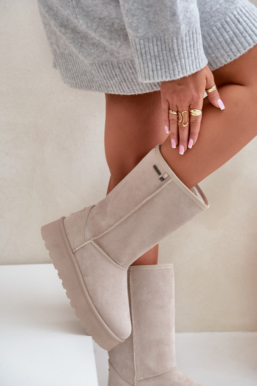 Alto Botas de neve com uma plataforma Big Star OO274894 cor de marfim