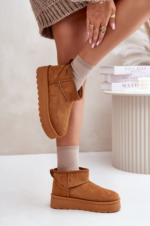 Botas de neve com plataforma Big Star na cor marrom