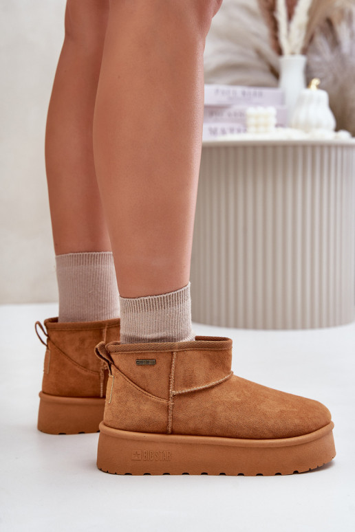 Botas de neve com plataforma Big Star na cor marrom