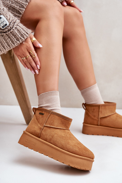 Botas de neve com plataforma Big Star na cor marrom