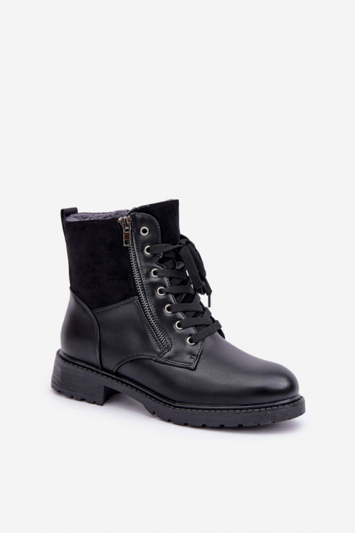 aquecimento Botas com salto largo Eko Pele cor preta Habilitadooise aquecimento Botas com salto largo Eko Pele cor preta Habilitadooise