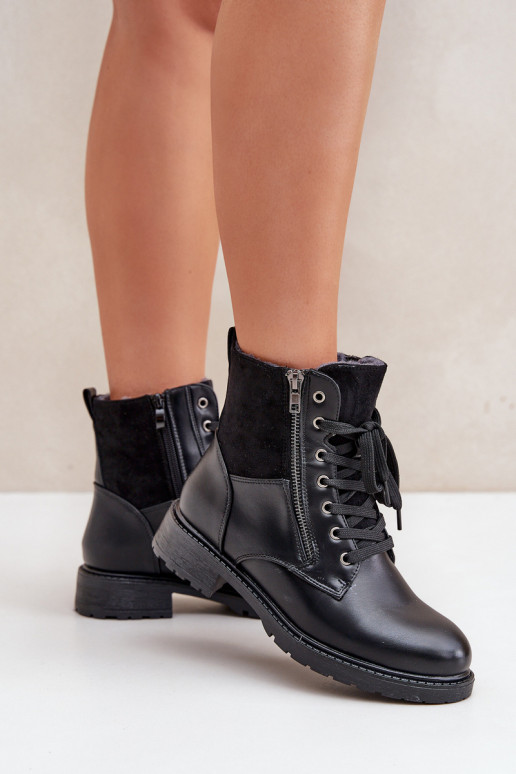 aquecimento Botas com salto largo Eko Pele cor preta Habilitadooise aquecimento Botas com salto largo Eko Pele cor preta Habilitadooise