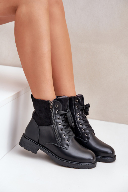 aquecimento Botas com salto largo Eko Pele cor preta Habilitadooise aquecimento Botas com salto largo Eko Pele cor preta Habilitadooise